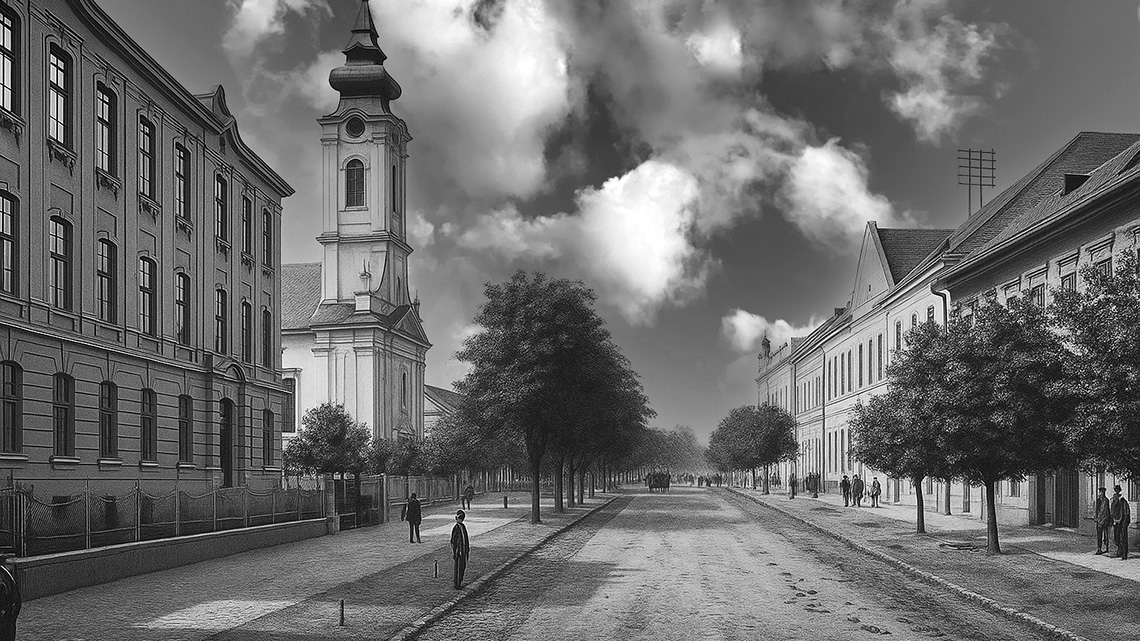 The Main Street of Novi Bečej in the Early 20th Century